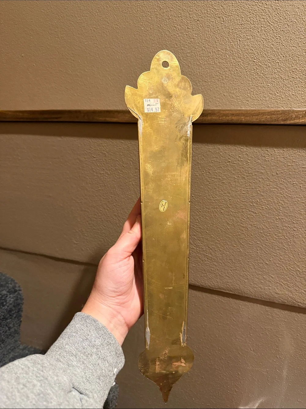 Vintage Brass Fireplace Match Holder Wall Hanging